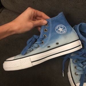Blue denim fade Converse high tops